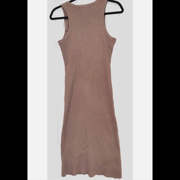 Rachel Zoe Ribbed Tan Sleeveless Sweater Dress Size M - Picture 4 of 6